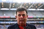 19 January 2025; Cuala supporter Des Cahill at the AIB GAA Football All-Ireland Senior Club Championship final match between Cuala and Errigal Ciarán at Croke Park in Dublin. Photo by Piaras Ó Mídheach/Sportsfile