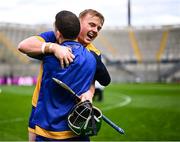 19 January 2025; Conor McHugh of Na Fianna celebrates after his side's victory in the AIB GAA Hurling All-Ireland Senior Club Championship final match between Na Fianna and Sarsfields at Croke Park in Dublin. Photo by Piaras Ó Mídheach/Sportsfile