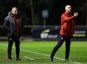 21 January 2025; Bohemians manager Alan Reynolds, left, and assistant manager Stephen O'Donnell during the Leinster Senior Cup match between UCD and Bohemians at UCD Bowl in Belfield, Dublin. Photo by Thomas Flinkow/Sportsfile