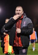 21 January 2025; Bohemians manager Alan Reynolds leaves the pitch after the Leinster Senior Cup match between UCD and Bohemians at UCD Bowl in Belfield, Dublin. Photo by Thomas Flinkow/Sportsfile