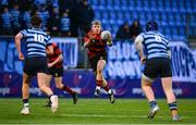 22 January 2025; Ivor Fenton of Kilkenny College makes a break during the Bank of Ireland Leinster Rugby Boys Schools Senior Cup first round match between Kilkenny College and St Vincent’s Castleknock at Energia Park in Dublin. Photo by Shauna Clinton/Sportsfile
