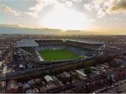13 December 2020; An aerial view of Croke Park as referee Fergal Horgan throws in the ball during the GAA Hurling All-Ireland Senior Championship Final match between Limerick and Waterford at Croke Park in Dublin. Photo by Eóin Noonan/Sportsfile