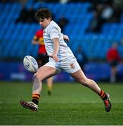 21 January 2025; Daniel Moraghan of Presentation College, Bray during the Bank of Ireland Leinster Rugby Boys Schools Fr Godfrey Cup semi-final match between Presentation College Bray and CBC Monkstown at Energia Park in Dublin. Photo by Tyler Miller/Sportsfile
