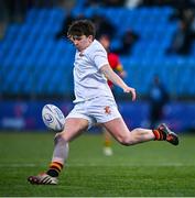 21 January 2025; Daniel Moraghan of Presentation College, Bray during the Bank of Ireland Leinster Rugby Boys Schools Vinnie Murray Cup Semi-Final match between Presentation College Bray and CBC Monkstown at Energia Park in Dublin. Photo by Tyler Miller/Sportsfile