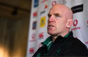 24 January 2025; Forwards coach Paul O'Connell during an Ireland Rugby media conference at The Campus in Quinta da Lago, Portugal. Photo by Brendan Moran/Sportsfile