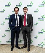 25 January 2025; Irish Olympic rowers and gold medallists Fintan McCarthy, left, and Paul O'Donovan at the Rowing Ireland's Olympic Celebration & Awards Night at Fota Island Resort in Cork. Photo by Matt Browne/Sportsfile