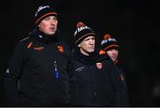 25 January 2025; Armagh manager Kieran McGeeney, centre, and selectors Kieran Donaghy, left, and Ciarán McKeever during the Allianz Football League Division 1 match between Galway and Armagh at Pearse Stadium in Galway. Photo by David Fitzgerald/Sportsfile