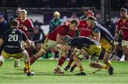 24 January 2025; Gavin Coombes of Munster breaks through the Dragons defence during the United Rugby Championship match between Dragons and Munster at Rodney Parade in Newport, Wales. Photo by Gareth Everett/Sportsfile