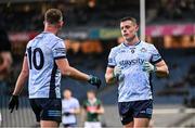 25 January 2025; Brian Howard, right, and Ciarán Kilkenny of Dublin at full time of the Allianz Football League Division 1 match between Dublin and Mayo at Croke Park. Photo by Stephen McCarthy/Sportsfile
