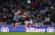 25 January 2025; Ciarán Kilkenny of Dublin and Darren McHale of Mayo during the Allianz Hurling League Division 1B match between Dublin and Antrim at Croke Park in Dublin. Photo by Stephen McCarthy/Sportsfile