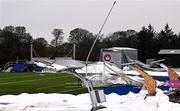 27 January 2025; A general view of the University of Galway Connacht GAA Air Dome, in Bekan, Mayo, which was destroyed during Storm Éowyn. Photo by Piaras Ó Mídheach/Sportsfile