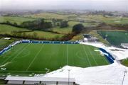 27 January 2025; A general view of the University of Galway Connacht GAA Air Dome, in Bekan, Mayo, which was destroyed during Storm Éowyn. Photo by Piaras Ó Mídheach/Sportsfile