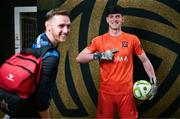 21 January 2025; Goalkeepers Dáithí Folan and Peter Cherrie, left, during a Dundalk FC squad portraits session at Oriel Park in Dundalk, Louth. Photo by Stephen McCarthy/Sportsfile