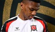 21 January 2025; Mayowa Animasahun during a Dundalk FC squad portraits session at Oriel Park in Dundalk, Louth. Photo by Stephen McCarthy/Sportsfile