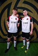 21 January 2025; Vincent Leonard, left, and Scott Brady during a Dundalk FC squad portraits session at Oriel Park in Dundalk, Louth. Photo by Stephen McCarthy/Sportsfile
