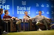 29 January 2025; From left, former Ireland and Leinster rugby player Brian O'Driscoll, former England rugby player Austin Healey, former Ireland and Munster rugby player Alan Quinlan during a special Off the Ball Roadshow event at the Olympia Theatre in Dublin. Photo by David Fitzgerald/Sportsfile