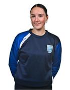 28 January 2025; Physiotherapist Emma Mullholland during a DLR Waves FC squad portraits session at Beckett Park in Cherrywood, Dublin. Photo by Tyler Miller/Sportsfile