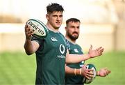 31 January 2025; Dan Sheehan, left, and Rónan Kelleher during an Ireland rugby captain's run at the Aviva Stadium in Dublin. Photo by Sam Barnes/Sportsfile