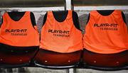 31 January 2025; A general view of substitute bibs before the Jim Malone Cup match between Dundalk and Drogheda United at Oriel Park in Dundalk, Louth. Photo by Piaras Ó Mídheach/Sportsfile