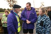 1 February 2025; Vhi CEO Brian Walsh with parkrun founder Paul Sinton-Hewitt at the Marlay Park parkrun at Marlay Park in Dublin where Vhi hosted a special event to welcome parkrun founder Paul Sinton-Hewitt. Vhi ambassador and Olympian David Gillick was on hand to deliver a warm-up for all participants. parkrun in partnership with Vhi support local communities in organising free, weekly, timed 5km runs every Saturday at 9.30am. To register for a parkrun near you visit www.parkrun.ie. Photo by David Fitzgerald/Sportsfile