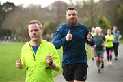 1 February 2025; Participants in action at the Marlay Park parkrun at Marlay Park in Dublin where Vhi hosted a special event to welcome parkrun founder Paul Sinton-Hewitt. Vhi ambassador and Olympian David Gillick was on hand to deliver a warm-up for all participants. parkrun in partnership with Vhi support local communities in organising free, weekly, timed 5km runs every Saturday at 9.30am. To register for a parkrun near you visit www.parkrun.ie. Photo by David Fitzgerald/Sportsfile