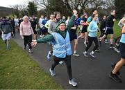 1 February 2025; Participants in action at the Marlay Park parkrun at Marlay Park in Dublin where Vhi hosted a special event to welcome parkrun founder Paul Sinton-Hewitt. Vhi ambassador and Olympian David Gillick was on hand to deliver a warm-up for all participants. parkrun in partnership with Vhi support local communities in organising free, weekly, timed 5km runs every Saturday at 9.30am. To register for a parkrun near you visit www.parkrun.ie. Photo by David Fitzgerald/Sportsfile