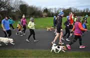 1 February 2025; Participants in action at the Marlay Park parkrun at Marlay Park in Dublin where Vhi hosted a special event to welcome parkrun founder Paul Sinton-Hewitt. Vhi ambassador and Olympian David Gillick was on hand to deliver a warm-up for all participants. parkrun in partnership with Vhi support local communities in organising free, weekly, timed 5km runs every Saturday at 9.30am. To register for a parkrun near you visit www.parkrun.ie. Photo by David Fitzgerald/Sportsfile