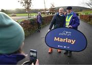 1 February 2025; Parkrun founder Paul Sinton-Hewitt with participants at the Marlay Park parkrun at Marlay Park in Dublin where Vhi hosted a special event to welcome parkrun founder Paul Sinton-Hewitt. Vhi ambassador and Olympian David Gillick was on hand to deliver a warm-up for all participants. parkrun in partnership with Vhi support local communities in organising free, weekly, timed 5km runs every Saturday at 9.30am. To register for a parkrun near you visit www.parkrun.ie. Photo by David Fitzgerald/Sportsfile