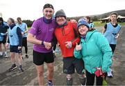 1 February 2025; Vhi ambassador and Olympian David Gillick with participants at the Marlay Park parkrun at Marlay Park in Dublin where Vhi hosted a special event to welcome parkrun founder Paul Sinton-Hewitt. Vhi ambassador and Olympian David Gillick was on hand to deliver a warm-up for all participants. parkrun in partnership with Vhi support local communities in organising free, weekly, timed 5km runs every Saturday at 9.30am. To register for a parkrun near you visit www.parkrun.ie.   Photo by David Fitzgerald/Sportsfile