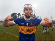 1 February 2025; Euan Murray of Thurles CBS celebrates after winning the Dr Harty Cup final match between Thurles CBS and St Flannans Ennis at Mallow GAA Complex in Cork. Photo by John Sheridan/Sportsfile