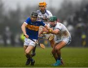 1 February 2025; Jack Hayes of Thurles CBS in action against James Hegarty of St Flannans during the Dr Harty Cup final match between Thurles CBS and St Flannans Ennis at Mallow GAA Complex in Cork. Photo by John Sheridan/Sportsfile