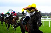 1 February 2025; Galopin Des Champs, with Paul Townend up, on their way to winning The Paddy Power Irish Gold Cup during day one of the Dublin Racing Festival at Leopardstown Racecourse in Dublin. Photo by Shauna Clinton/Sportsfile