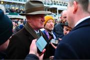 1 February 2025; Trainer Willie Mullins after sending Galopin de Champs out to win The Paddy Power Irish Gold Cup during day one of the Dublin Racing Festival at Leopardstown Racecourse in Dublin. Photo by Shauna Clinton/Sportsfile
