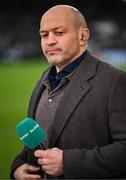 1 February 2025; Former Ireland player Rory Best working for ITV sport before the Guinness Six Nations Rugby Championship match between Ireland and England at Aviva Stadium in Dublin. Photo by Sam Barnes/Sportsfile