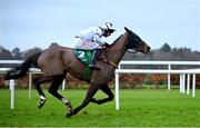 1 February 2025; Colcannon, with Derek O'Connor up, on their way to winning The Paddy Power Play Card (C & G) I.N.H. Flat Race during day one of the Dublin Racing Festival at Leopardstown Racecourse in Dublin. Photo by Shauna Clinton/Sportsfile