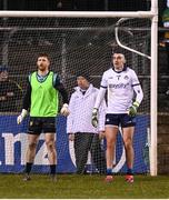 1 February 2025; Donegal goalkeeper Shaun Patton and Dublin goalkeeper Gavin Sheridan during the Allianz Football League Division 1 match between Donegal and Dublin at MacCumhaill Park in Ballybofey, Donegal. Photo by Stephen McCarthy/Sportsfile