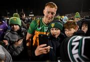 1 February 2025; Oisín Gallen of Donegal with supporters after the Allianz Football League Division 1 match between Donegal and Dublin at MacCumhaill Park in Ballybofey, Donegal. Photo by Stephen McCarthy/Sportsfile