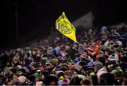 1 February 2025; A Donegal flag on the terrace at MacCumhaill Park during the Allianz Football League Division 1 match between Donegal and Dublin at MacCumhaill Park in Ballybofey, Donegal. Photo by Stephen McCarthy/Sportsfile