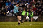 1 February 2025; Donegal goalkeeper Shaun Patton during the Allianz Football League Division 1 match between Donegal and Dublin at MacCumhaill Park in Ballybofey, Donegal. Photo by Stephen McCarthy/Sportsfile