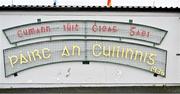 2 February 2025; A general view of the old sign from Dr. Cullen park before the Allianz Hurling League Division 1B match between Carlow and Waterford at Netwatch Cullen Park in Carlow. Photo by Stephen Marken/Sportsfile