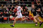 2 February 2025; Chris Og Jones of Cork shoots to score his side's first goal during the Allianz Football League Division 2 match between Down and Cork at Páirc Esler in Newry, Down. Photo by Ramsey Cardy/Sportsfile