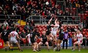 2 February 2025; Colm O'Callaghan of Cork and Ryan McEvoy of Down during the Allianz Football League Division 2 match between Down and Cork at Páirc Esler in Newry, Down. Photo by Ramsey Cardy/Sportsfile