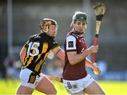 2 February 2025; Gavin Lee of Galway in action against Gearoid Dunne of Kilkenny during the Allianz Hurling League Division 1A match between Kilkenny and Galway at UPMC Nowlan Park in Kilkenny. Photo by David Fitzgerald/Sportsfile
