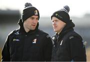 2 February 2025; TJ Reid, right, and Fionán Mackessy of Kilkenny before the Allianz Hurling League Division 1A match between Kilkenny and Galway at UPMC Nowlan Park in Kilkenny. Photo by David Fitzgerald/Sportsfile