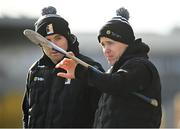 2 February 2025; TJ Reid, right, and Fionán Mackessy of Kilkenny before the Allianz Hurling League Division 1A match between Kilkenny and Galway at UPMC Nowlan Park in Kilkenny. Photo by David Fitzgerald/Sportsfile