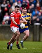 2 February 2025; Craig Lennon of Louth in action against Shane Killoran of Roscommon during the Allianz Football League Division 2 match between Louth and Roscommon at Integral GAA Grounds in Drogheda, Louth. Photo by Ben McShane/Sportsfile