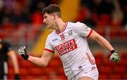 2 February 2025; Sean McDonnell of Cork celebrates after scoring his side's second goal during the Allianz Football League Division 2 match between Down and Cork at Páirc Esler in Newry, Down. Photo by Ramsey Cardy/Sportsfile