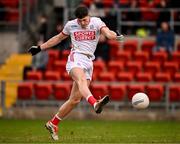 2 February 2025; Sean McDonnell of Cork shoots to score his side's second goal during the Allianz Football League Division 2 match between Down and Cork at Páirc Esler in Newry, Down. Photo by Ramsey Cardy/Sportsfile