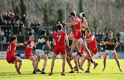 2 February 2025; Barry Dan O'Sullivan of Kerry takes possession during the Allianz Football League Division 1 match between Derry and Kerry at Celtic Park in Derry. Photo by Stephen McCarthy/Sportsfile