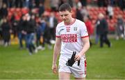 2 February 2025; Eoghan McSweeney of Cork after his side's defeat in the Allianz Football League Division 2 match between Down and Cork at Páirc Esler in Newry, Down. Photo by Ramsey Cardy/Sportsfile